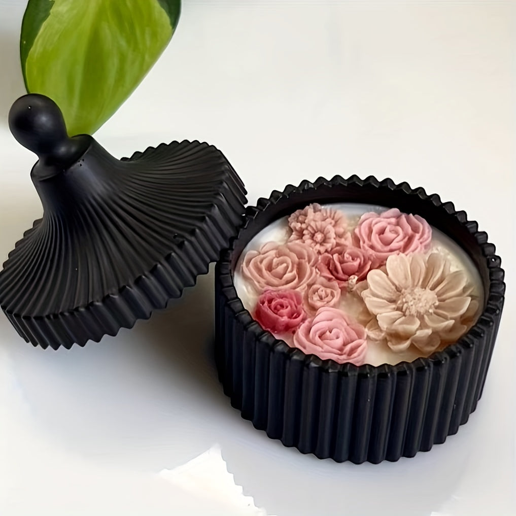 Stripe Box Jar Resin Mold With Lid