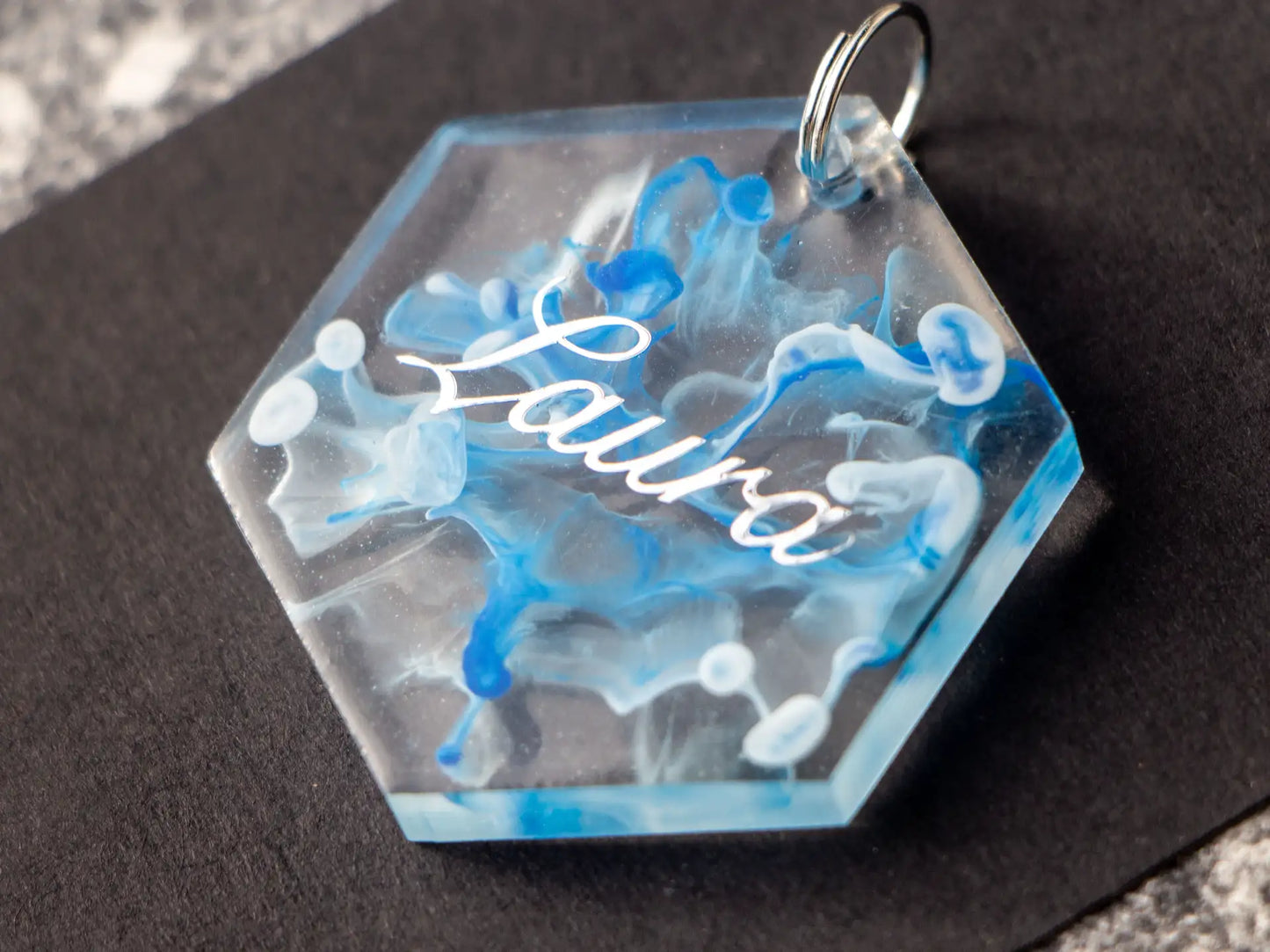 Design Your Own - Smoky Hexagon Keychain