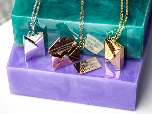 Envelope Necklace With Personalised Letter - SK Art House