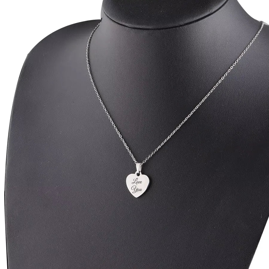 Engraved Heart Necklace - SK Art House