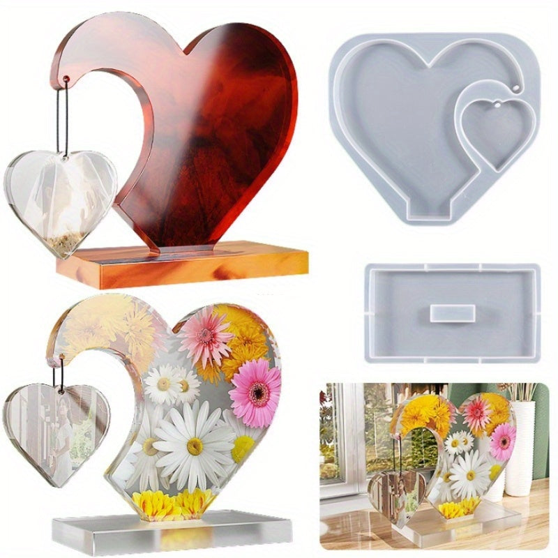 Large Heart-Shaped Photo Display Silicone Mold