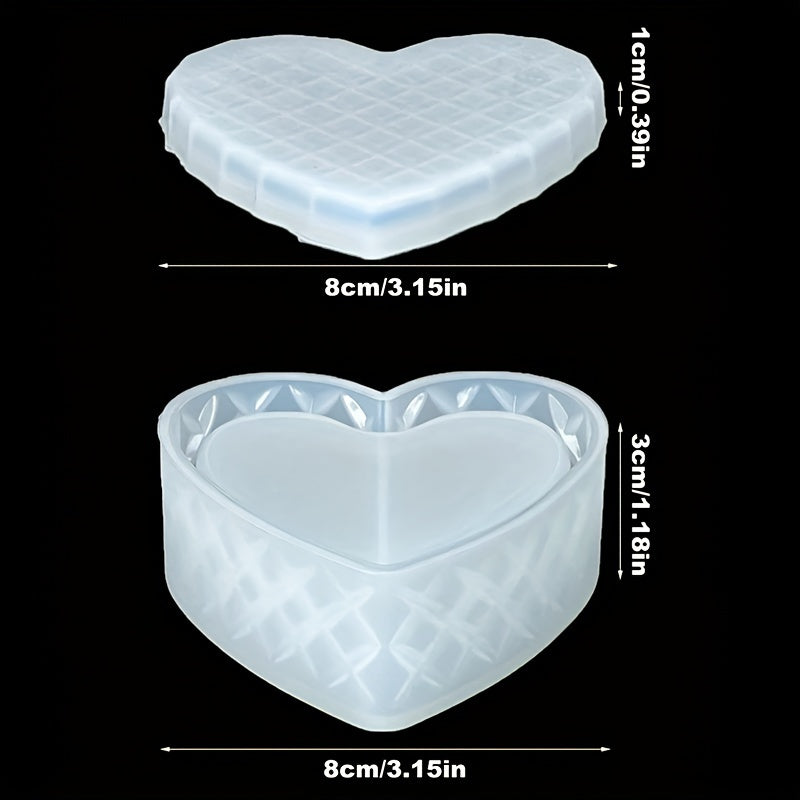 Geometric Heart Silicone Mold for Jewelry Boxes