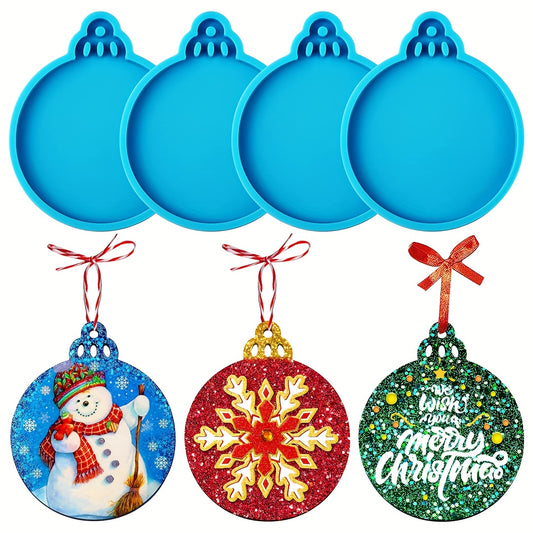 4pcs Festive Silicone Mold for DIY Christmas Ornaments