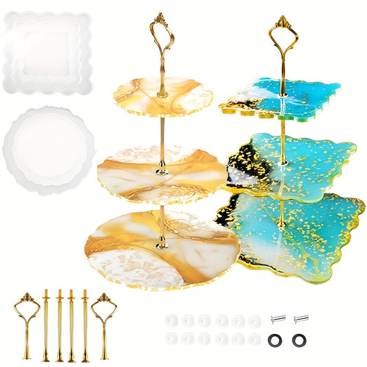 3-Layer Tray Resin Silicone Mold with Hardware Accessories