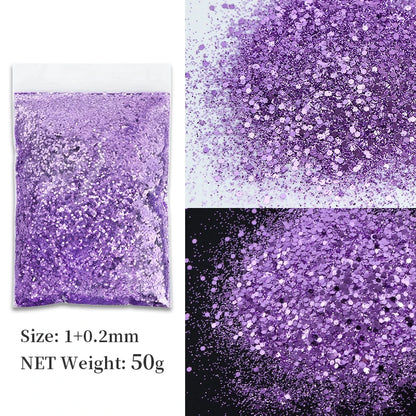 50G Mixed Hexagon Chunky Glitter