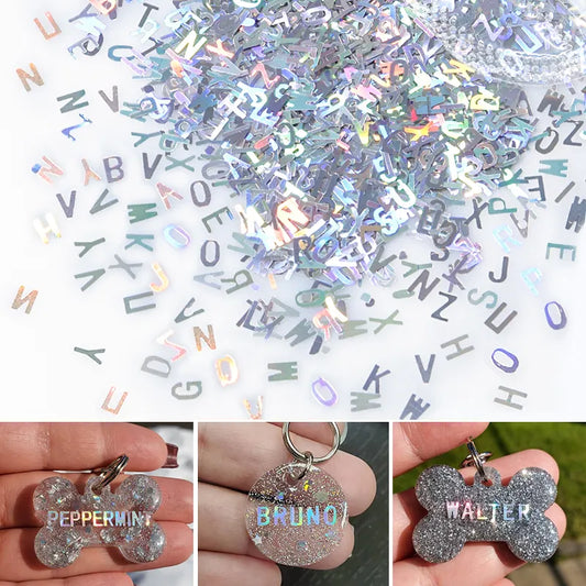 Holographic Glitter Alphabet Flakes