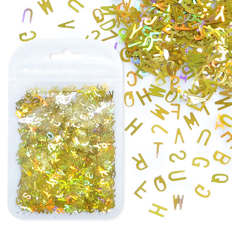 Holographic Glitter Alphabet Flakes