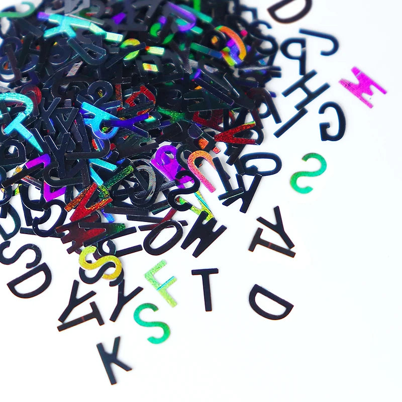 Holographic Glitter Alphabet Flakes