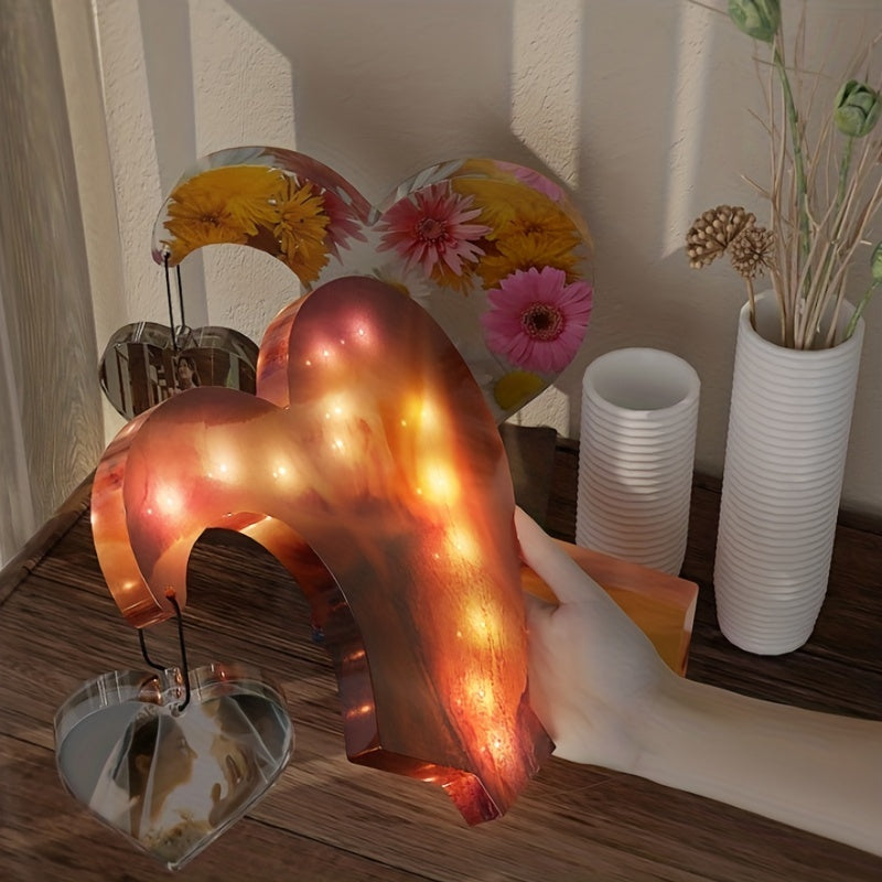 Large Heart-Shaped Photo Display Silicone Mold