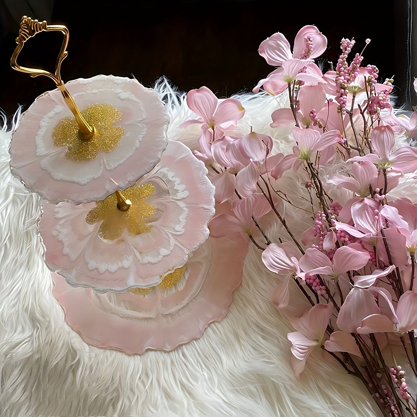3-Layer Tray Resin Silicone Mold with Hardware Accessories
